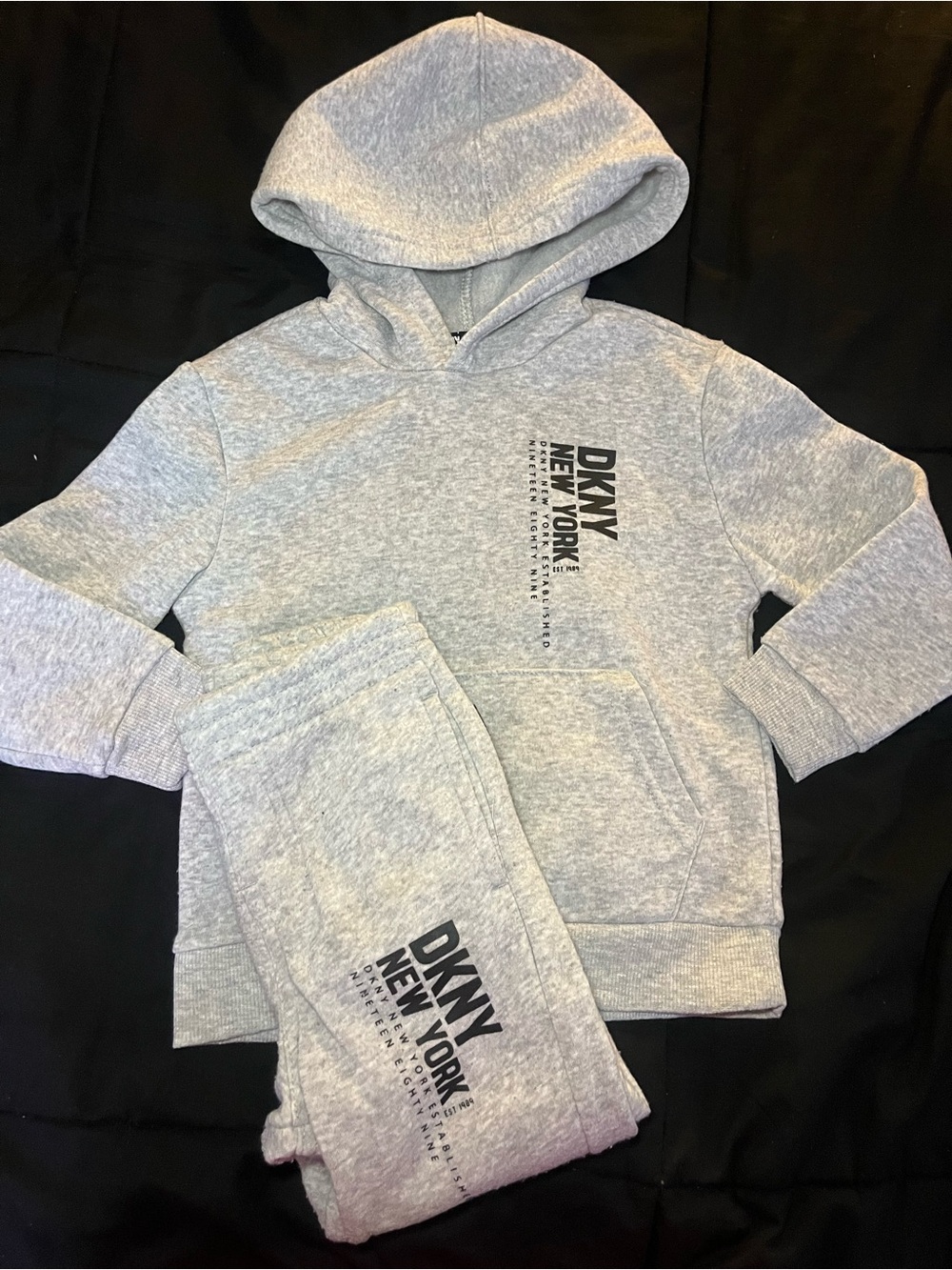 DKNY Kids Heather Gray Logo Hoodie & Joggers Set